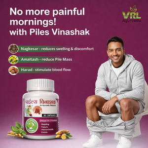 VRL Ayurveda Piles Vinashak Capsules for Piles, Hemorrhoids, Fissure & Fistula Care | 100% Natural 30 Capsules